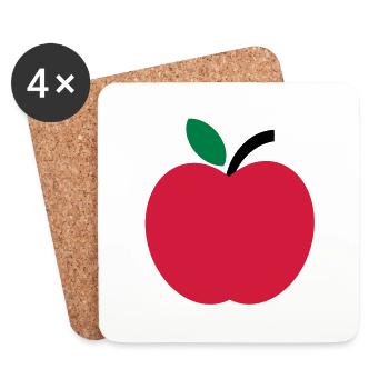 apple - Coasters (set of 4) - white - Front