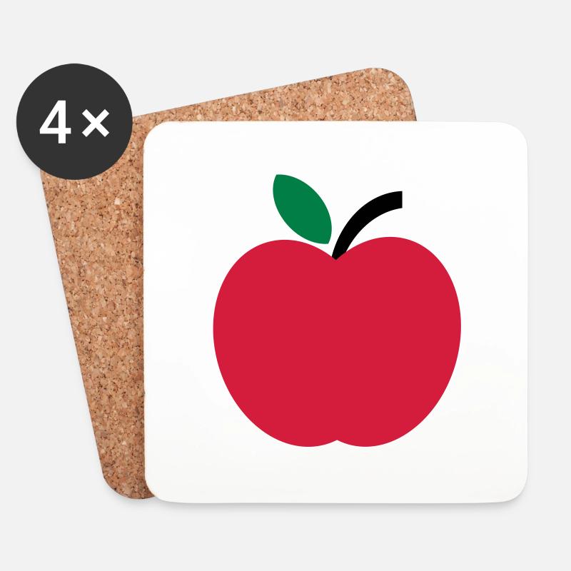apfel - Untersetzer (4er-Set) - Weiß