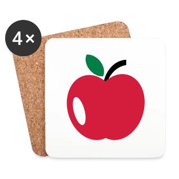 apple - Coasters (set of 4) - white - Front