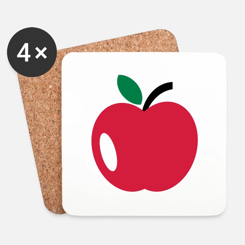 Apfel - Untersetzer (4er-Set) - Weiß
