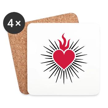 Sacred Heart - Higher Heart Chakra - Coasters (set of 4) - white - Front