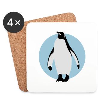 pinguin_032013_b_3c - Dessous de verre (lot de 4) - blanc - Devant
