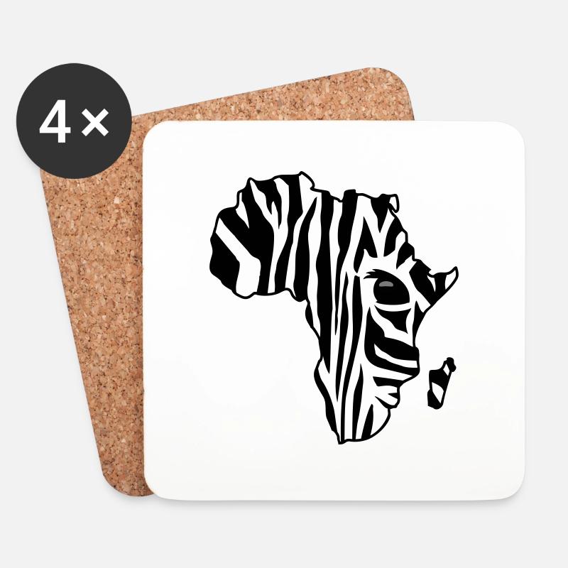 Zebra Afrika / Africa zebra (2c) - Untersetzer (4er-Set) - Weiß