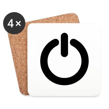 OnOff Powerbutton States On Off - Untersetzer (4er-Set) - Weiß - Vorne