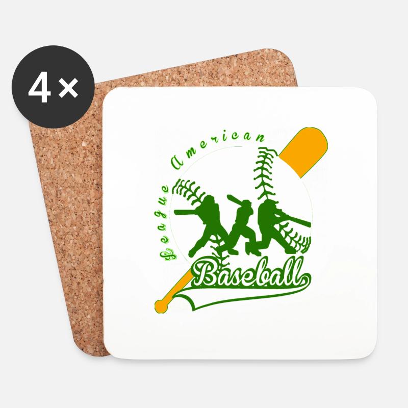 baseball league american - Untersetzer (4er-Set) - Weiß