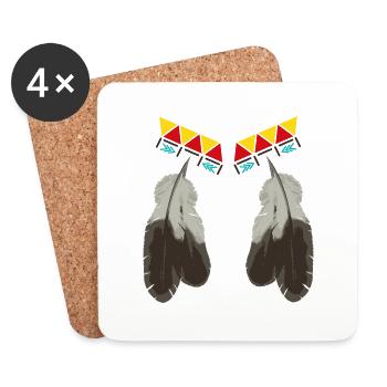 indianische ornamente - Untersetzer (4er-Set) - Weiß - Vorne