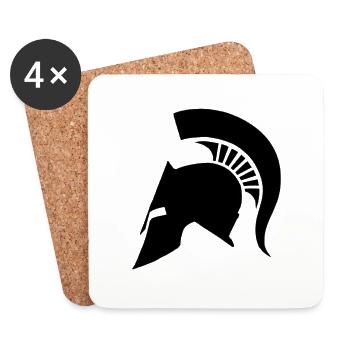 Casque de Spartan - Dessous de verre (lot de 4) - blanc - Devant