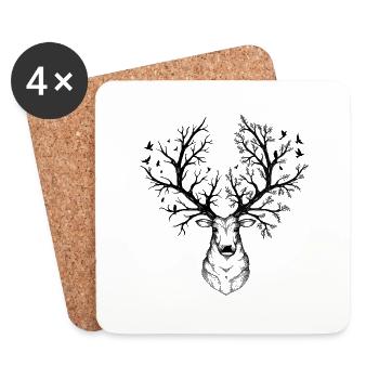 Fantasy deer - Coasters (set of 4) - white - Front