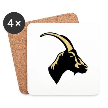 chevre animal domestique goat 1 - Dessous de verre (lot de 4) - blanc - Devant
