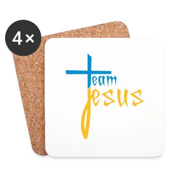 friends team crew jesus cross christ christ kath - Coasters (set of 4) - white - Front
