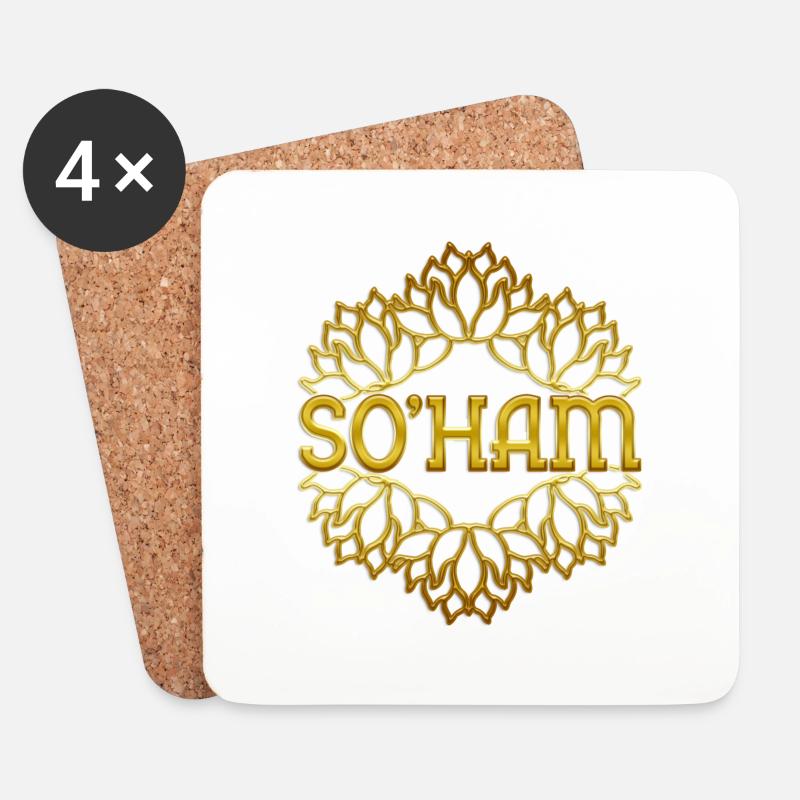 so'ham - Lotusblüte - Untersetzer (4er-Set) - Weiß