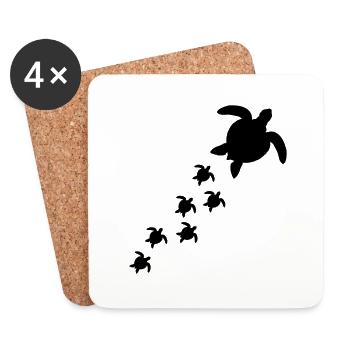 family pattern mum dad children babies boy suess - Coasters (set of 4) - white - Front