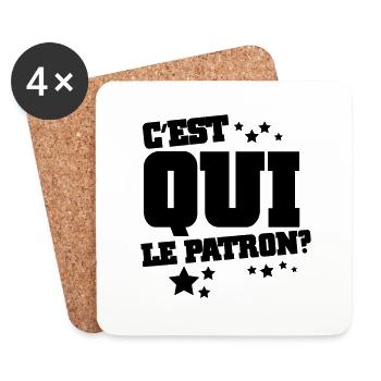 C'est qui le patron? - Dessous de verre (lot de 4) - blanc - Devant