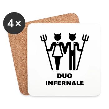 Duo infernal - Dessous de verre (lot de 4) - blanc - Devant