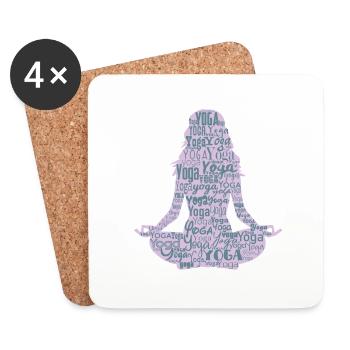 Lotus Yoga Yoga Yoga - Dessous de verre (lot de 4) - blanc - Devant