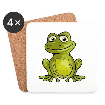 Frog King Kiss Gift Quak - Coasters (set of 4) - white - Front