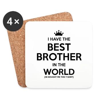 i have the best brother in the world - Dessous de verre (lot de 4) - blanc - Devant