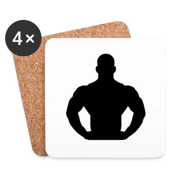 Bodybuilder - Coasters (set of 4) - white - Front