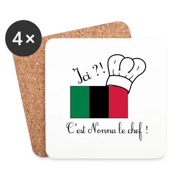 Nonna le chef - Dessous de verre (lot de 4) - blanc - Devant