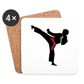 Karate - Untersetzer (4er-Set) - Weiß - Vorne