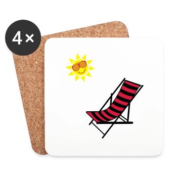 sonnenstuhl2 - Coasters (set of 4) - white - Front