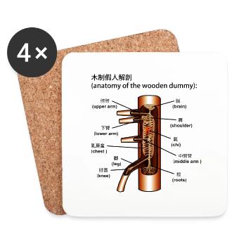 wooden dummy anatomy - Untersetzer (4er-Set) - Weiß - Vorne