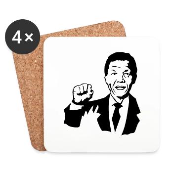 nelson mandela president 1 - Dessous de verre (lot de 4) - blanc - Devant
