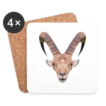 Alpen Steinbock - Untersetzer (4er-Set) - Weiß - Vorne