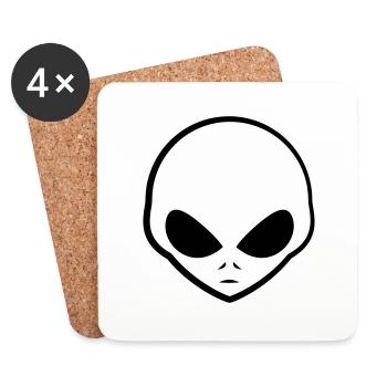 Kopf Logo Alien cool gris - Dessous de verre (lot de 4) - blanc - Devant