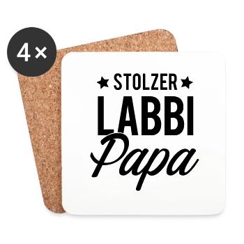 Labrador Vatertag Papa Vater Männertag Hund Papi - Untersetzer (4er-Set) - Weiß - Vorne