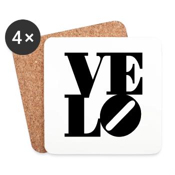 LOVE VELO 1farbig - Untersetzer (4er-Set) - Weiß - Vorne