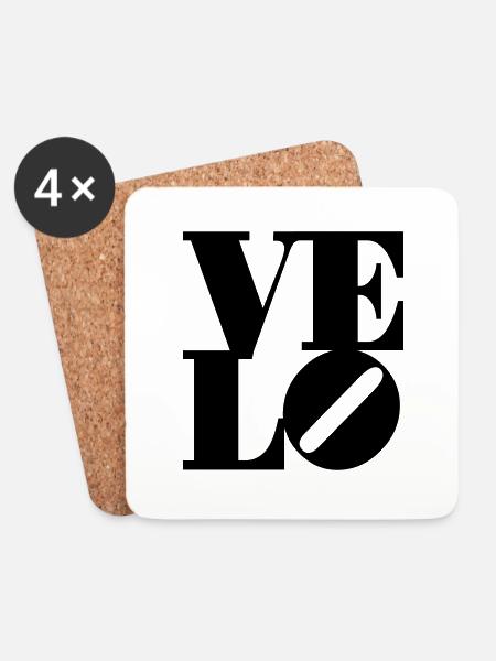 LOVE VELO 1farbig - Untersetzer (4er-Set) - Weiß