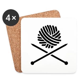 Stricken - Untersetzer (4er-Set) - Weiß - Vorne