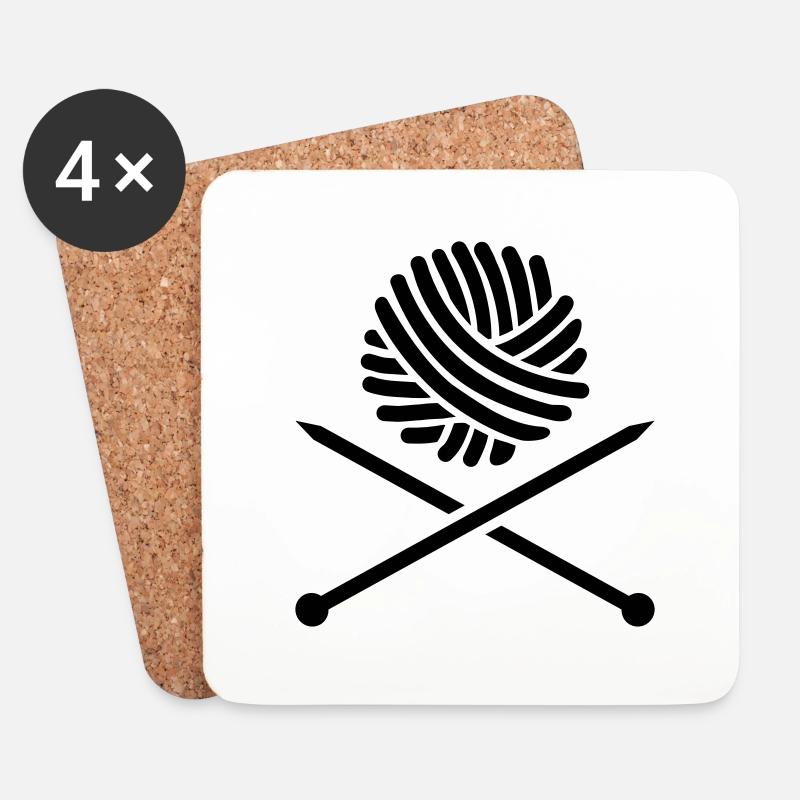 Stricken - Untersetzer (4er-Set) - Weiß