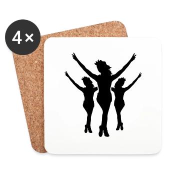 Women girls 3 Läuferinen - Coasters (set of 4) - white - Front