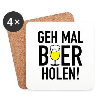 Geh mal Bier holen - weiß - Untersetzer (4er-Set) - Weiß - Vorne