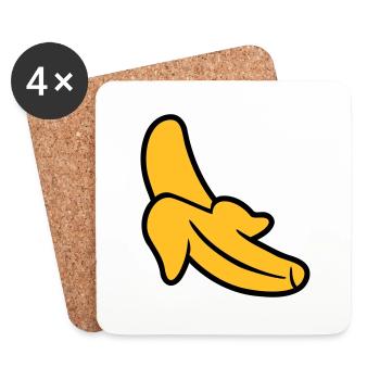 Banane - Untersetzer (4er-Set) - Weiß - Vorne