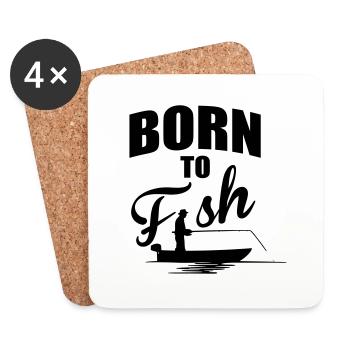 Born to fish - Untersetzer (4er-Set) - Weiß - Vorne