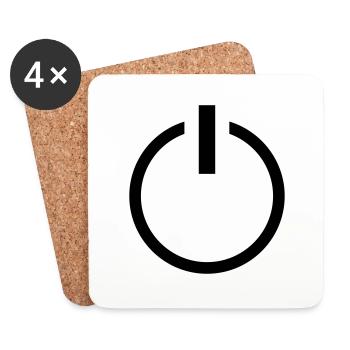 power_icon_f1 - Untersetzer (4er-Set) - Weiß - Vorne