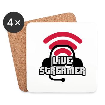 Live Streamer - Untersetzer (4er-Set) - Weiß - Vorne