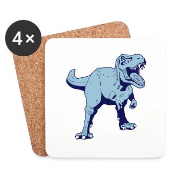 T-rex dinosaur - Coasters (set of 4) - white - Front