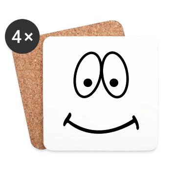smiley - Coasters (set of 4) - white - Front