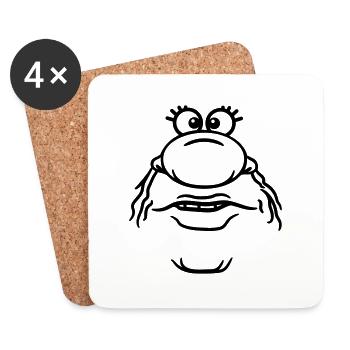 funny face cartoon cartoon clip big nose - Coasters (set of 4) - white - Front
