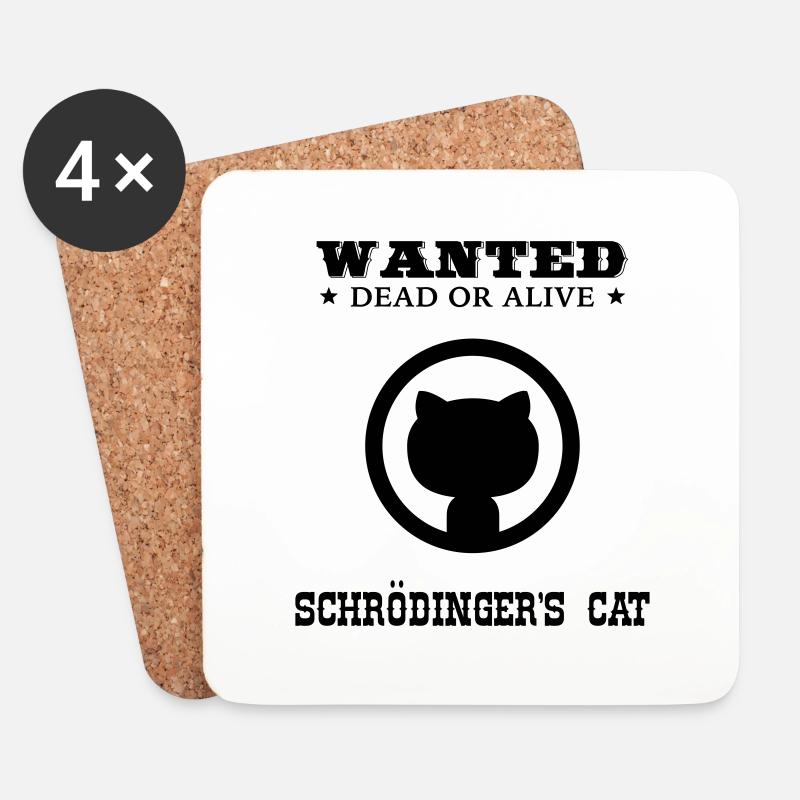 WANTED - Schrödinger's Cat - Untersetzer (4er-Set) - Weiß