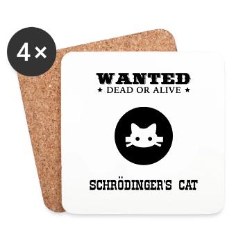 WANTED - Schrödinger's Cat - Untersetzer (4er-Set) - Weiß - Vorne