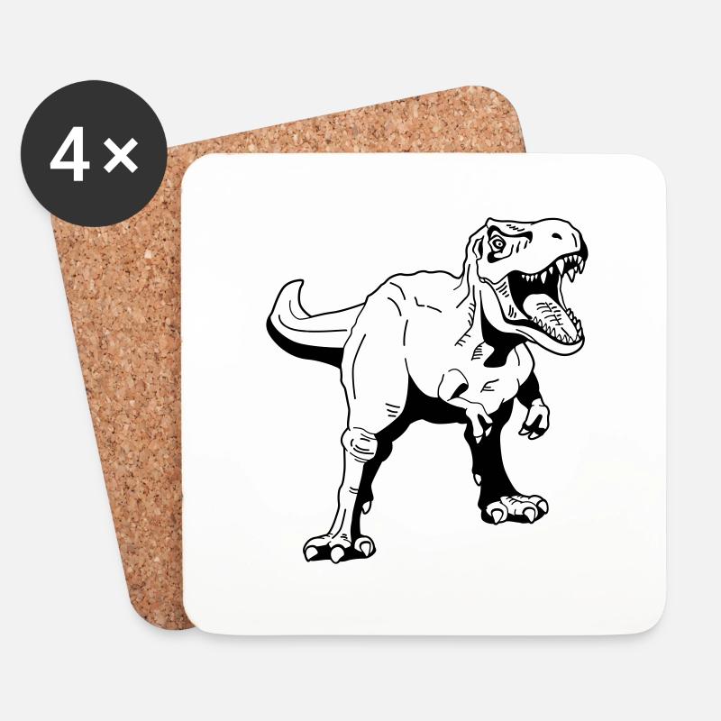 Tyrannosaurus Rex - Untersetzer (4er-Set) - Weiß