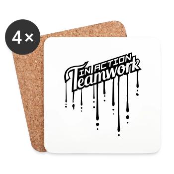 stempel graffiti tropfen freunde logo gemeinsam te - Untersetzer (4er-Set) - Weiß - Vorne