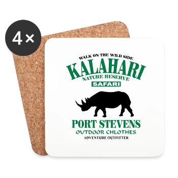 Kalahari Rhino - Dessous de verre (lot de 4) - blanc - Devant