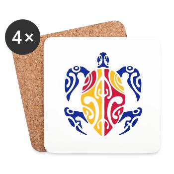 tahiti turtle - Dessous de verre (lot de 4) - blanc - Devant