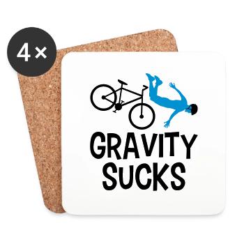 graviti sucks gravitation vorne ueber fallen fahrr - Untersetzer (4er-Set) - Weiß - Vorne
